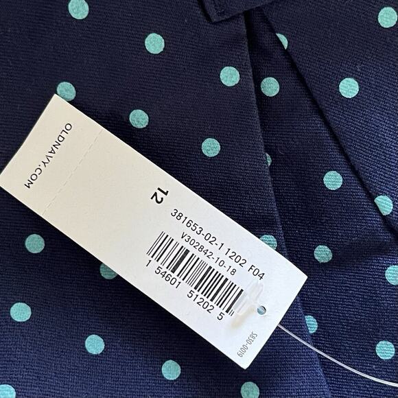 Old Navy Womens Pixie Polk Dot Ankle Pants Size 12 Navy Career Office Work NWT - Picture 7 of 8